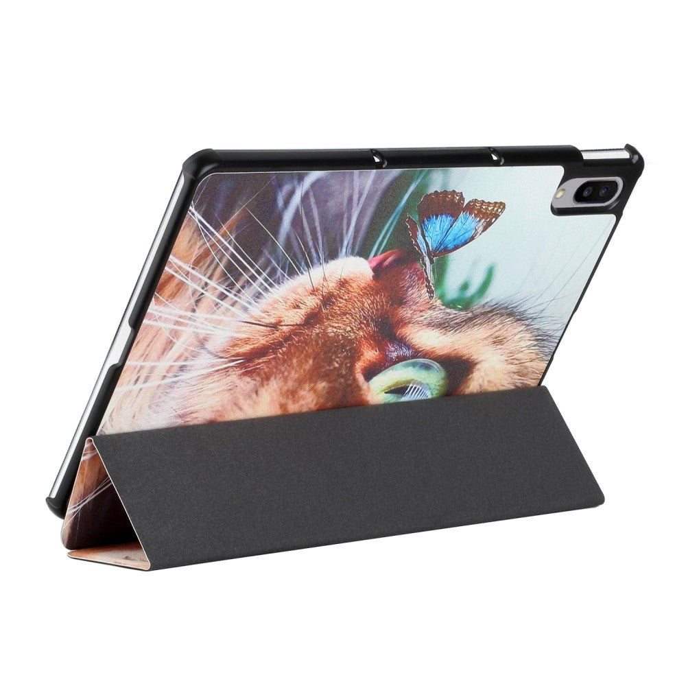 Lenovo Pad Pro / Tab P11 Pro Tri-Fold Leather Case - Cat