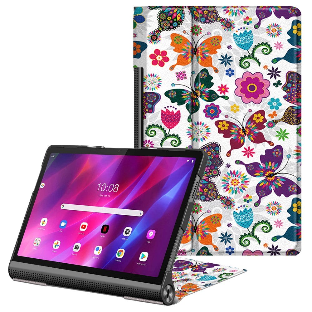 Lenovo Yoga Tab 11 Fodral m. Stativfunktion - Fjärilar och Blommor