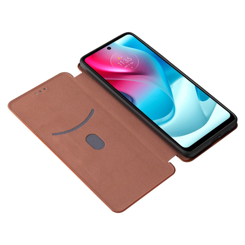 Motorola Moto G60s kolfiber flexibel plastskal - brunt