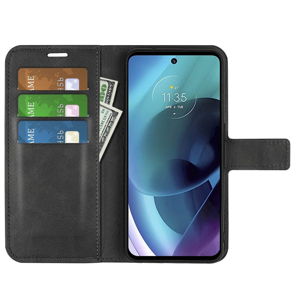 Motorola Moto G51 Wallet Case & Stand - Svart