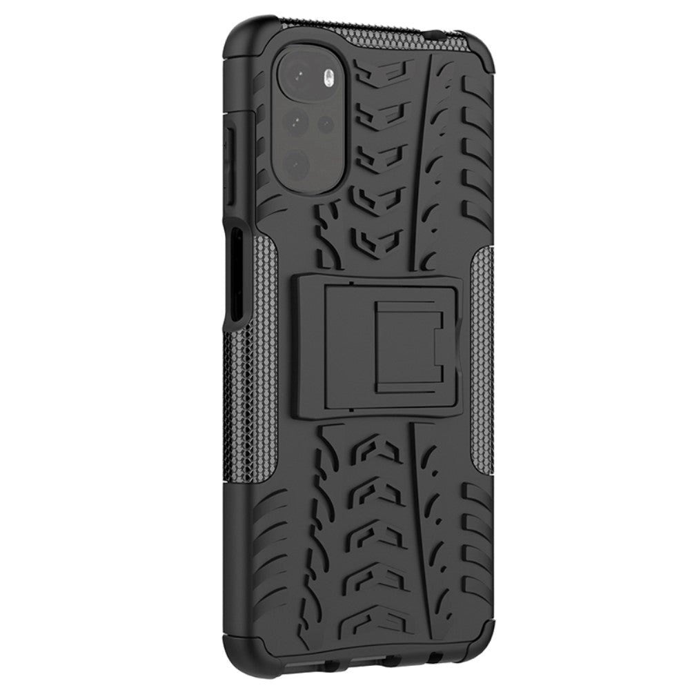 Motorola Moto G22 Cool Tire Tough Case m. Stand - Svart