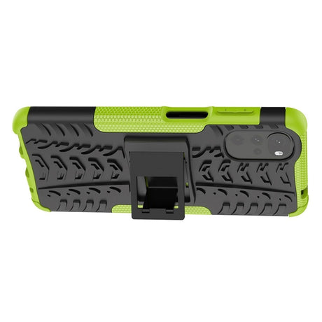 Motorola Moto G22 Cool Tire Tough Case m. Stand - Svart / grönt