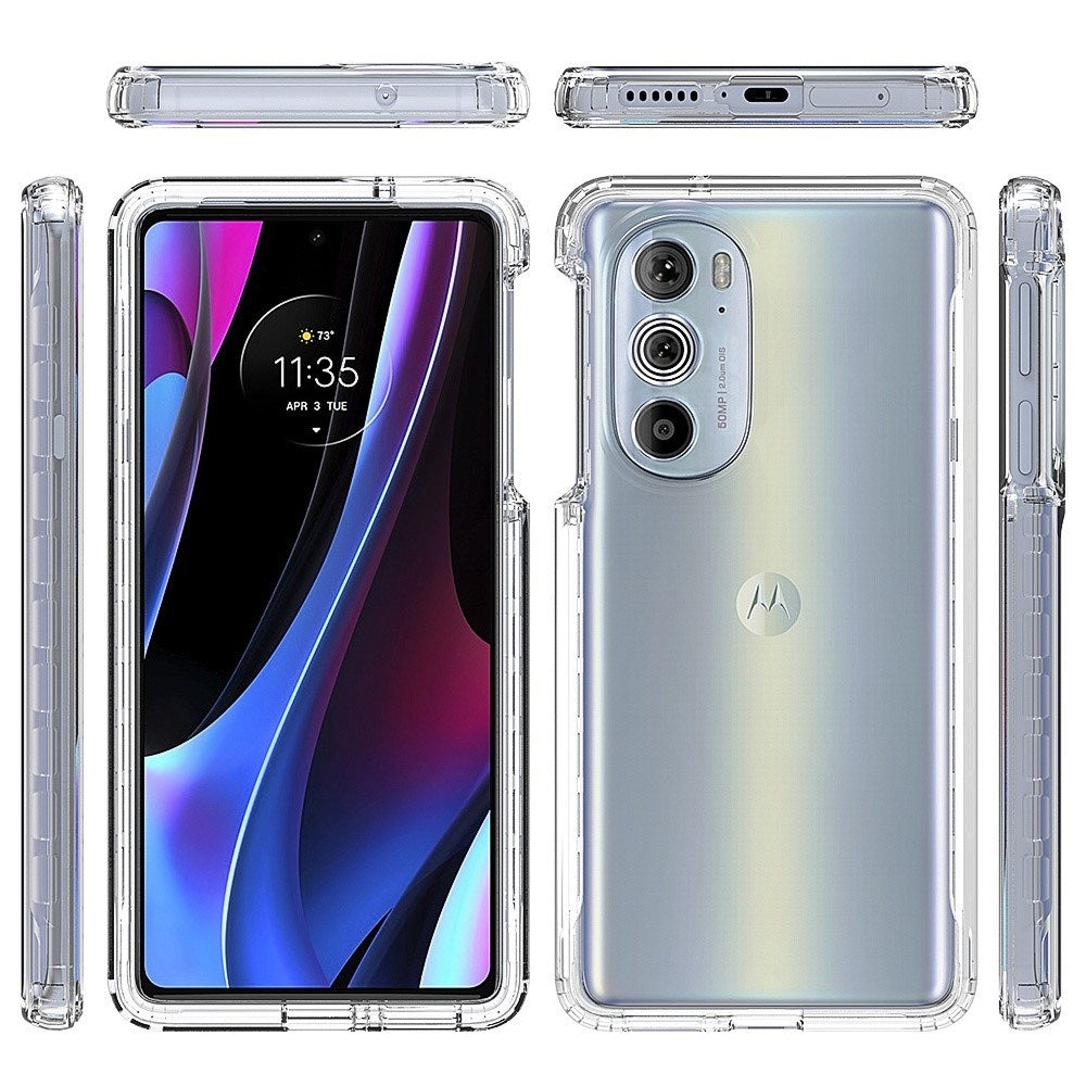 EIDERWOOD Motorola Edge 30 Pro 2-in-1 Stötdämpande Plast Skal - Genomskinlig