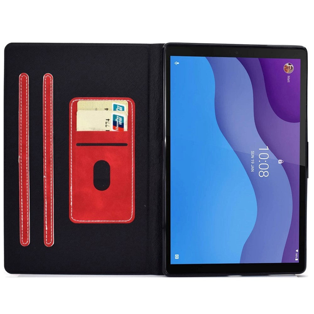 Lenovo Tab M10 (3. Gen) 10.1" (TB-328F/TB-328X) Flip Case m. Korthållare - Röd