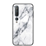 Xiaomi Mi 10 5G / MI 10 Pro 5G Case m. Glas tillbaka - Vit marmor