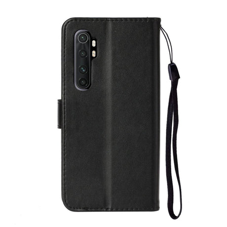 Xiaomi Mi Note 10 Lite Leather Wallet Case & Strap - Svart