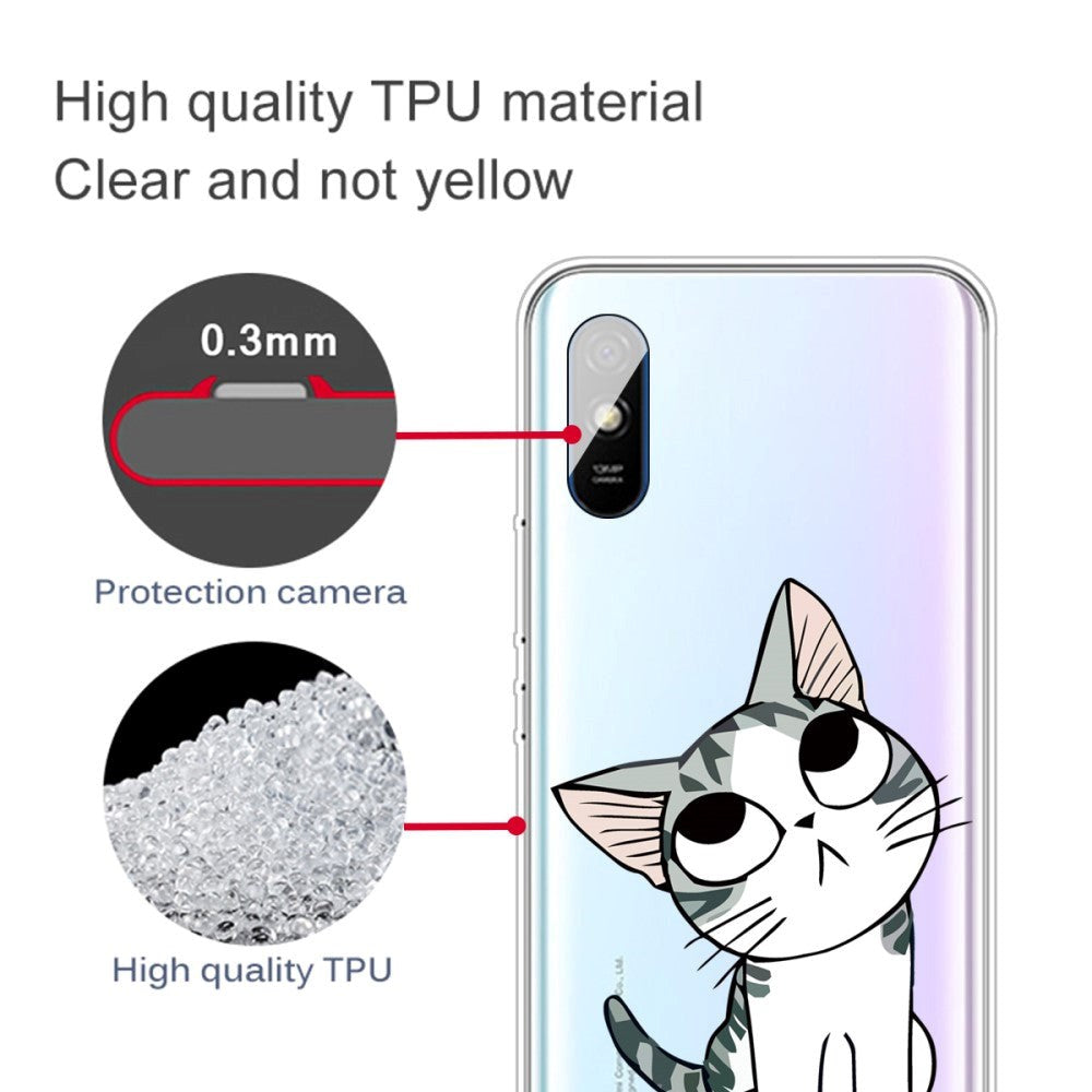 Xiaomi Redmi 9A / 9AT Flexibel Plast Skal - Söt Katt