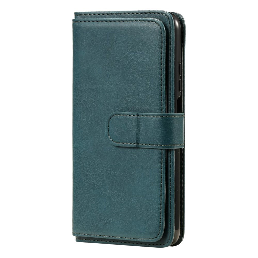 Xiaomi Poco M3 Flip Leather Case m. Extra korthållare - grönt