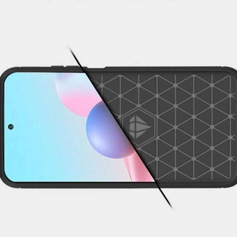 Xiaomi Redmi Note 10 5G MOFI Borstat kolfiber Flexibel plastskal - Svart