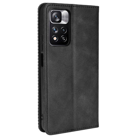 Xiaomi Redmi Note 11 Pro / 11 Pro + (plus) Vintage Look Leather Wallet Case - Black