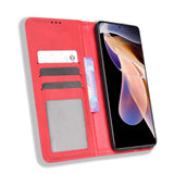 Xiaomi Redmi Note 11 Pro / 11 Pro + (plus) Vintage Look Leather Wallet Case - Red