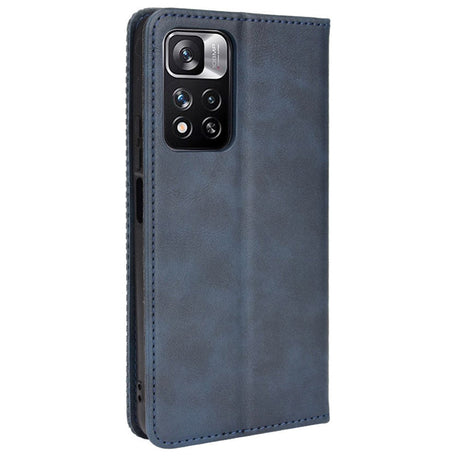 Xiaomi Redmi Note 11 Pro / 11 Pro + (plus) Vintage Look Leather Wallet Case - Blue