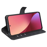 EIDERWOOD Xiaomi 12 / 12X Konstläder Fodral med Plånboks & Stativfunktion - Svart