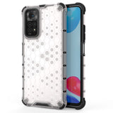 Xiaomi Redmi Note 11 / 11S Hybrid Case - Honeycomb - Gennemsigtigt / Grå