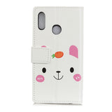 Alcatel 1s (2020) Läderplånbok Case Cute Rabbit