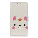 Alcatel 1s (2020) Läderplånbok Case Cute Rabbit