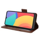Alcatel 1S (2021) / 3L (2021) Plånboksfodral PU-läder med Litchi-textur - Brun