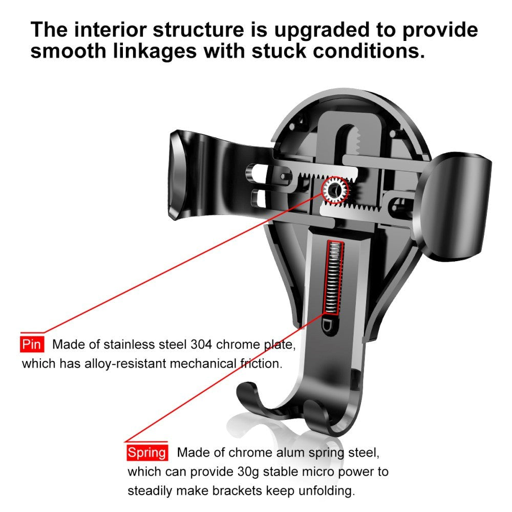 Baseus Suction Cup Gravity Car Mount - Telefonhållare för Bil - Max Mobil: 63 x 88mm - Svart