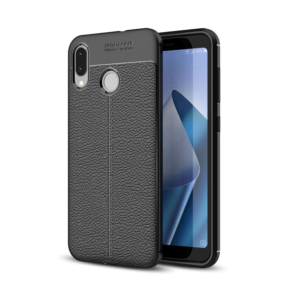 Asus ZenFone Max M1 ZB555KL Litchi Skal TPU - Svart