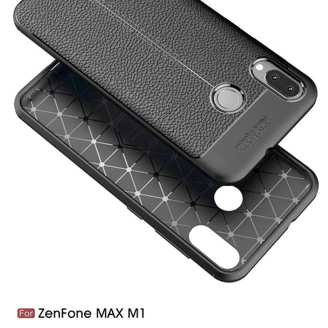 Asus ZenFone Max M1 ZB555KL Litchi Skal TPU - Svart