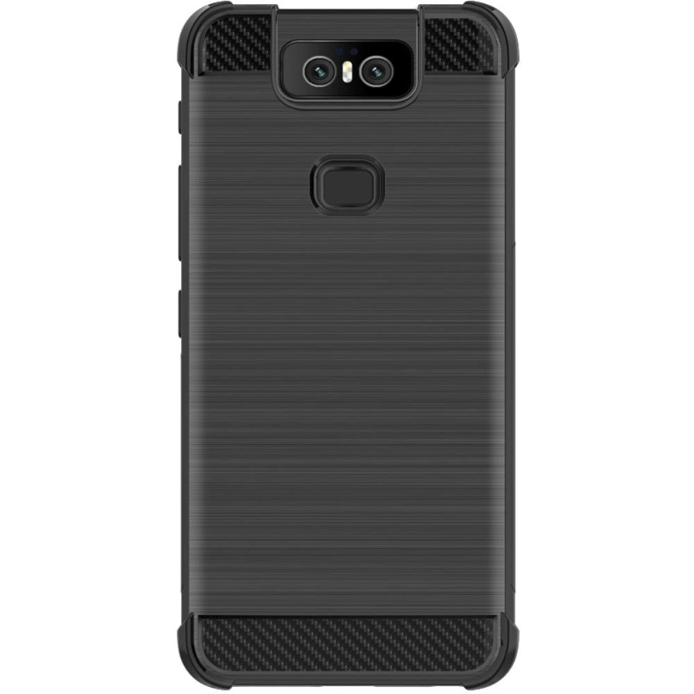 Asus ZenFone 6 (ZS630KL) IMAK Skal Borstad Kolfiber - Svart