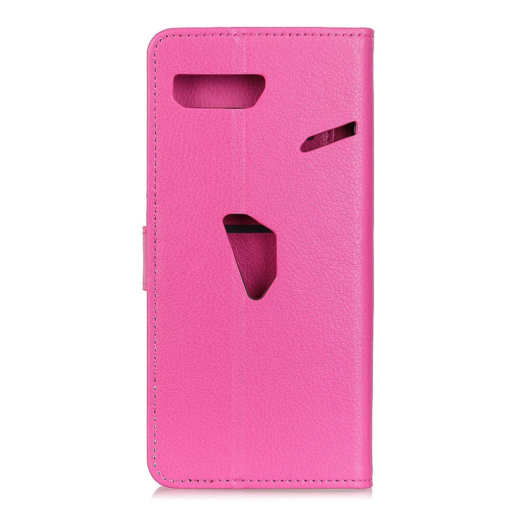 Asus Rog Phone 3 (ZS661KS) Litchi läderplånbok Case Pink