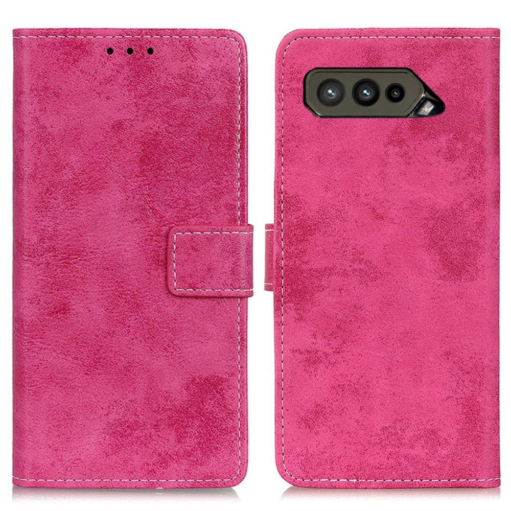 Asus Rog Phone 5 Vintage Leather Wallet Case - Pink