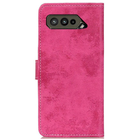 Asus Rog Phone 5 Vintage Leather Wallet Case - Pink