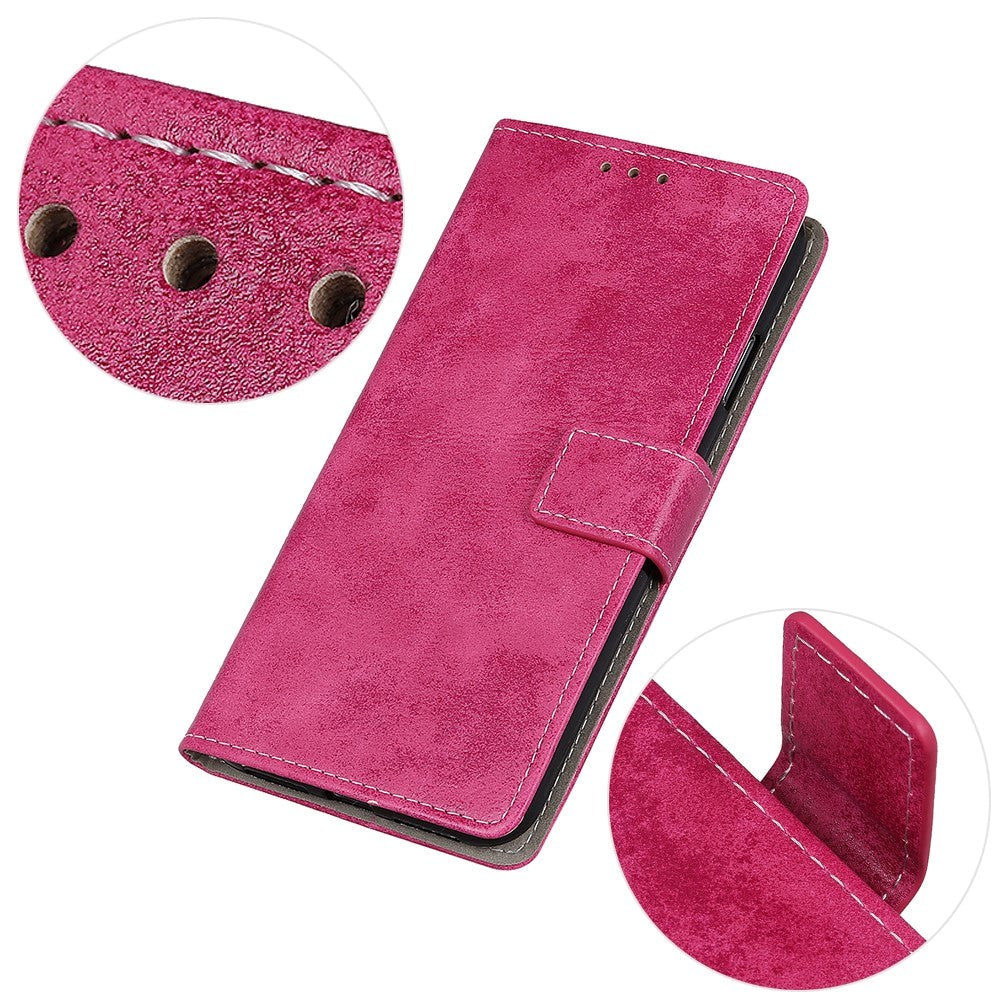 Asus Rog Phone 5 Vintage Leather Wallet Case - Pink