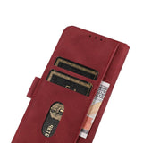 Asus Rog Phone 5 KHAZNEH Leather Wallet Case - Tygstruktur - Röd