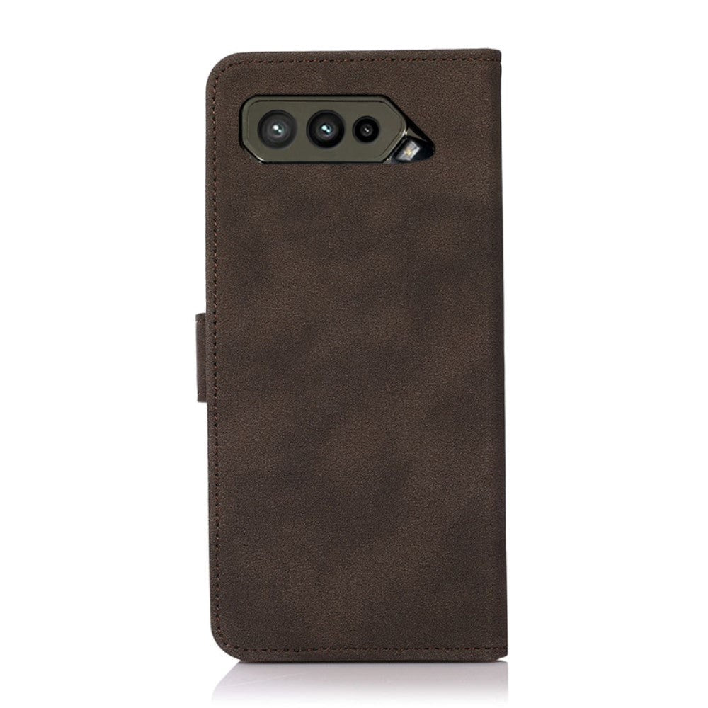 Asus Rog Phone 5 KHAZNEH Leather Wallet Case - Fabric Texture - Brown