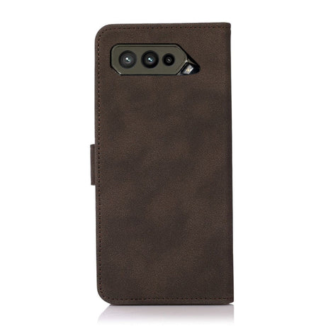 Asus Rog Phone 5 KHAZNEH Leather Wallet Case - Fabric Texture - Brown