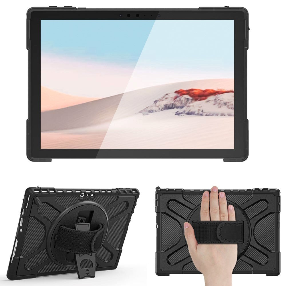 Microsoft Surface Pro 4/5/6/7 Hard Case - Stativfunktion - Handhållare - Svart