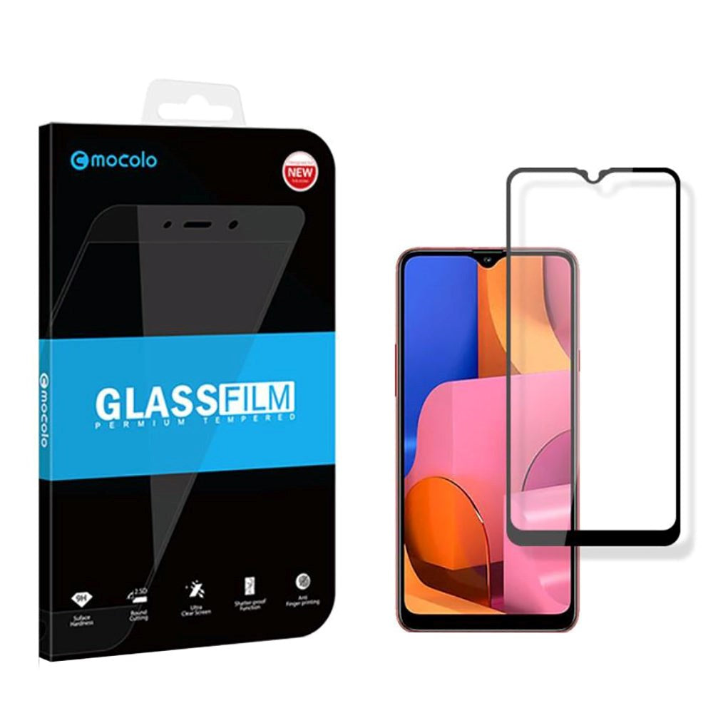 Mocolo Samsung Galaxy A20S Screen Protector - Full Fit - Black