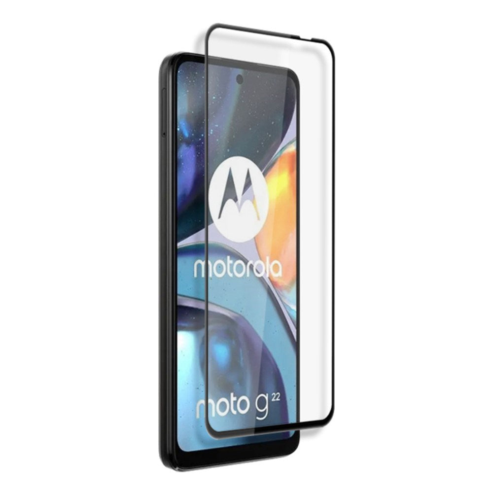 Motorola Moto G22 Full Fit Härdat Skärmskyddsglas - Genomskinlig / Svart
