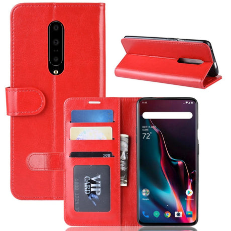 OnePlus 7 Pro Neutral Leather Wallet Case - Red