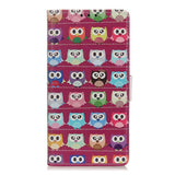 OnePlus 7 Leather Wallet Case Colorful Owls