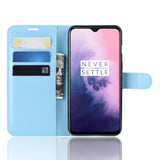 OnePlus 7 Plånboksfodral Läder - Blå