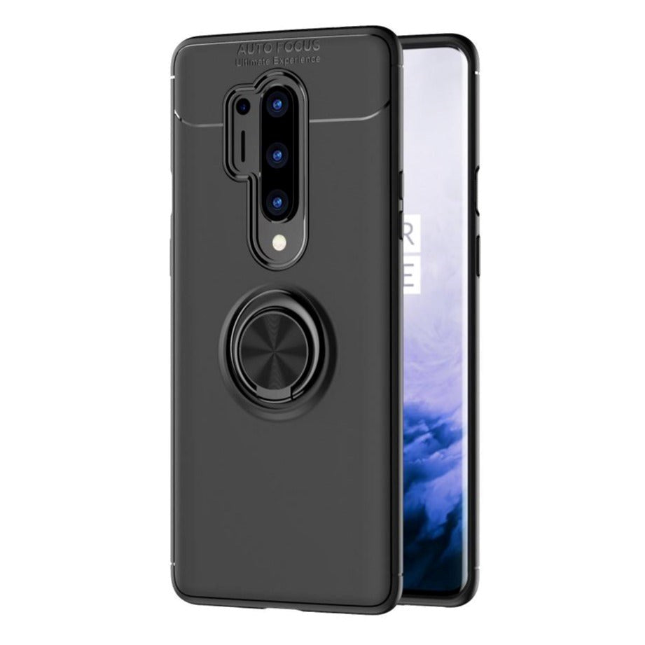 OnePlus 8 Pro Case m. Magnetisk Stativfunktion Svart m. Svart ring