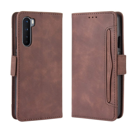 OnePlus Nord Leather Case m. Extern korthållare - brun