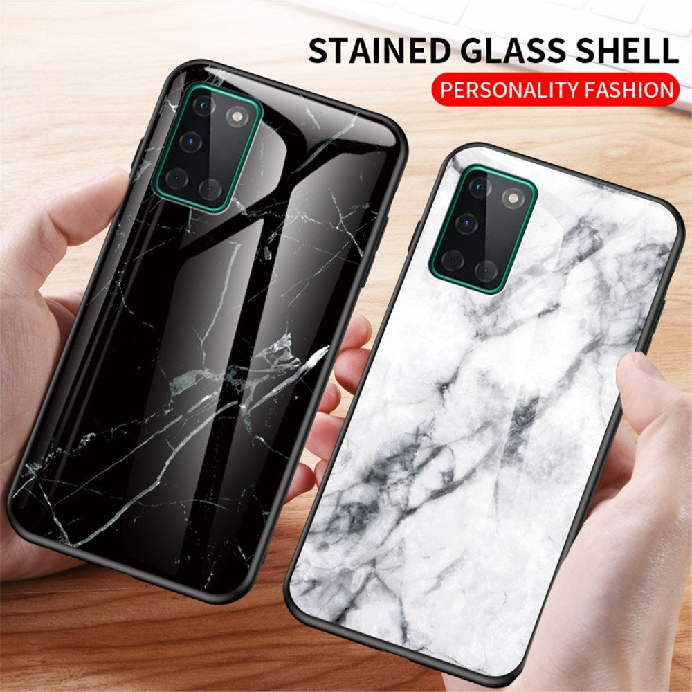 EIDERWOOD OnePlus 8T Hybrid Marmor Skal med Glas Baksida - Svart