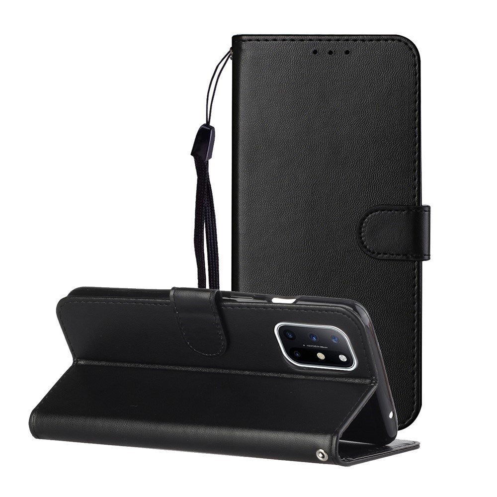 EIDERWOOD OnePlus 8T Konstläder Fodral med Rem & Korthållare - Svart