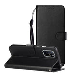 EIDERWOOD OnePlus 8T Konstläder Fodral med Rem & Korthållare - Svart