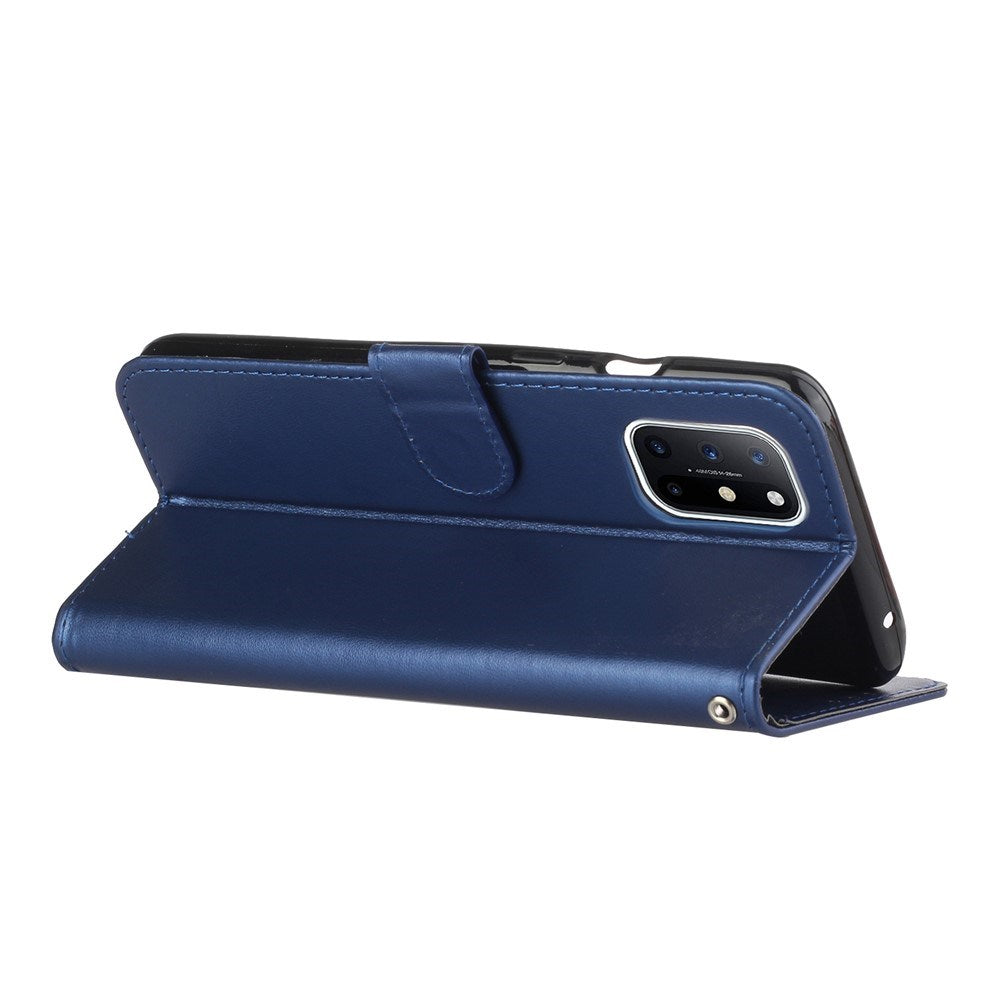 EIDERWOOD OnePlus 8T Konstläder Fodral med Rem & Korthållare - Blå