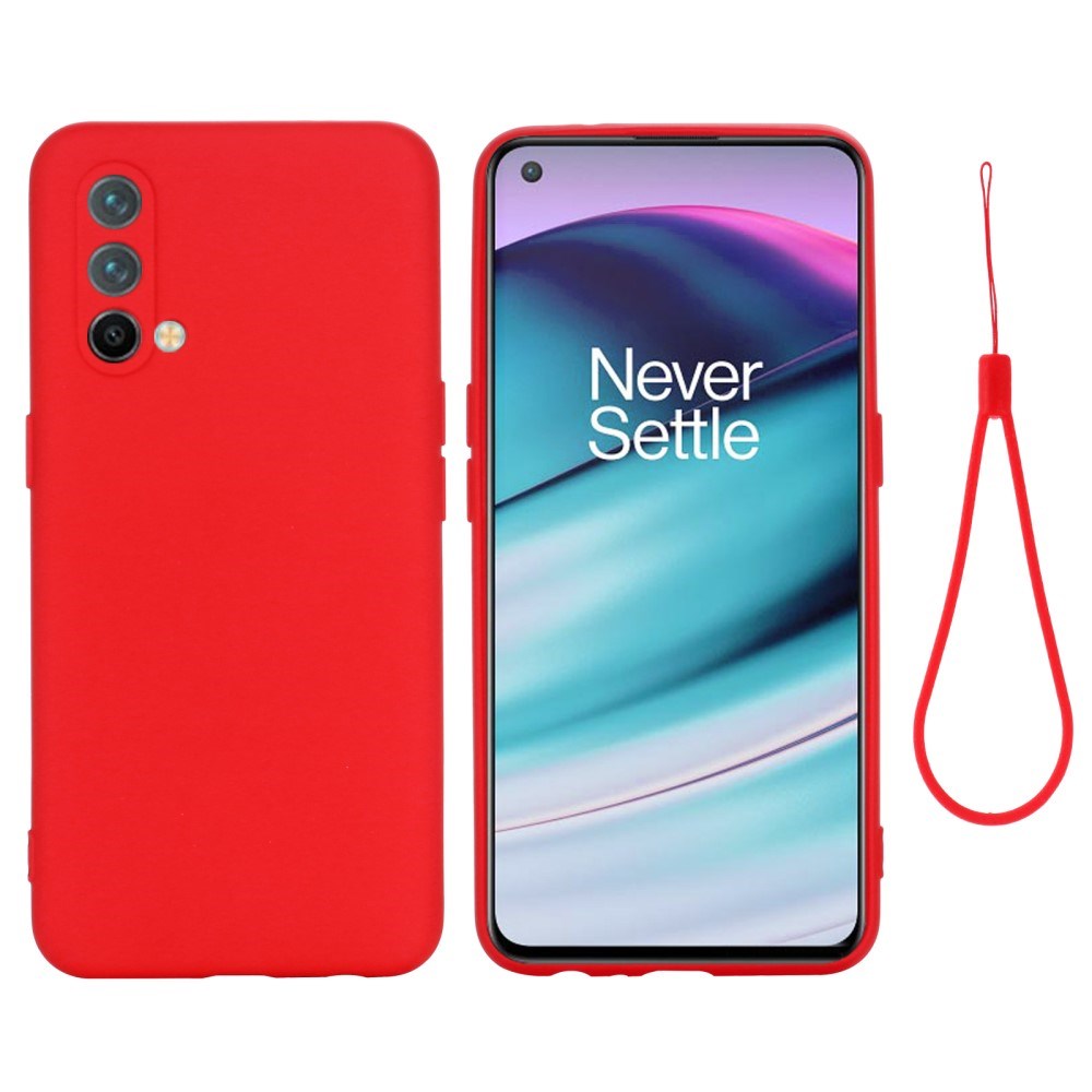 EIDERWOOD OnePlus Nord CE (5G) Liquid Silikon Skal m. Rem - Röd