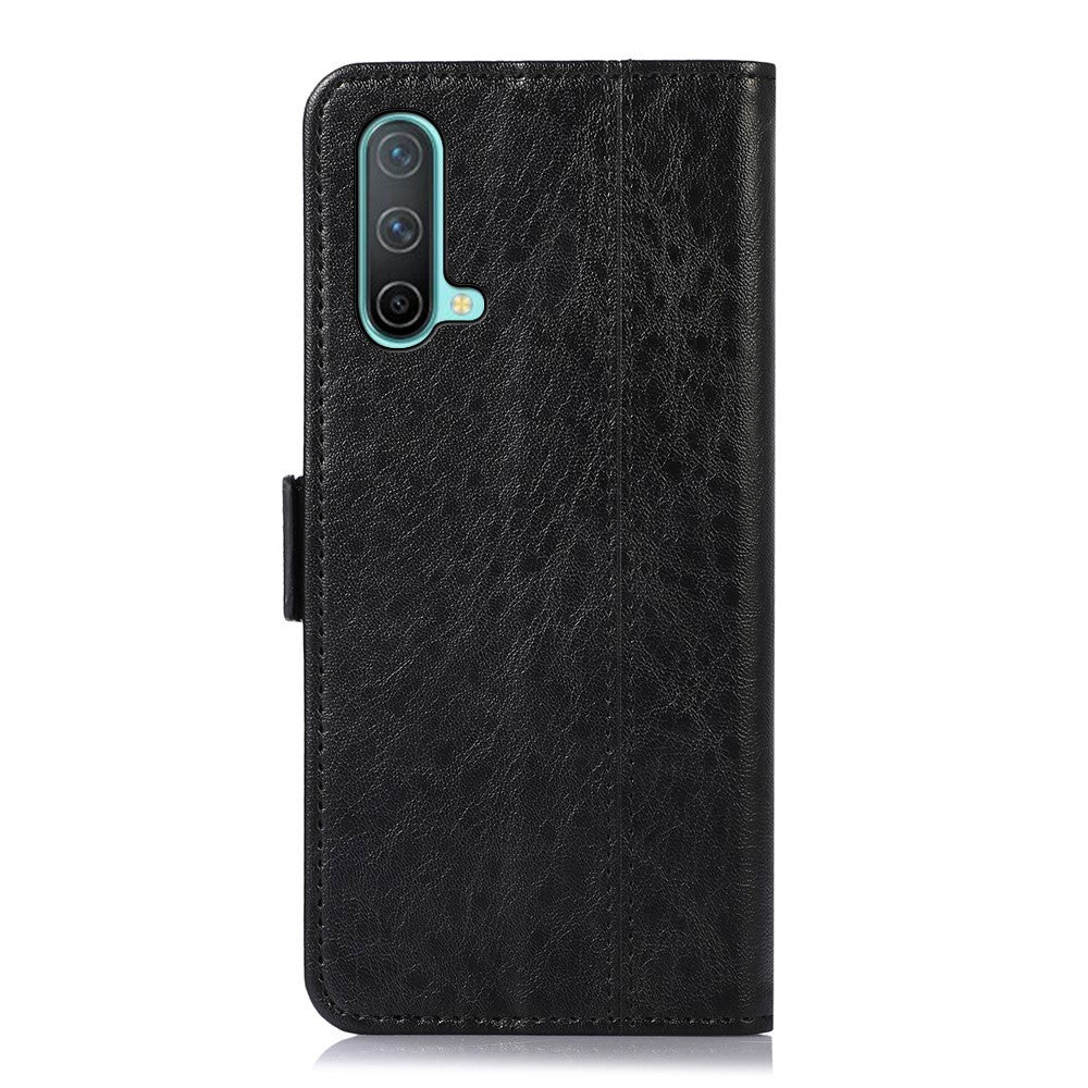 OnePlus Nord CE (5G) Sleek Läder Flip Case m. Korthållare & stativfunktion - Svart