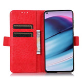 OnePlus Nord CE (5G) Sleek Läder Flip Case m. Korthållare & stativfunktion - röd