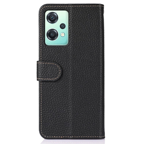 OnePlus Nord Ce 2 Lite (5g) KHAZNEH äkta läderflip Case - Black