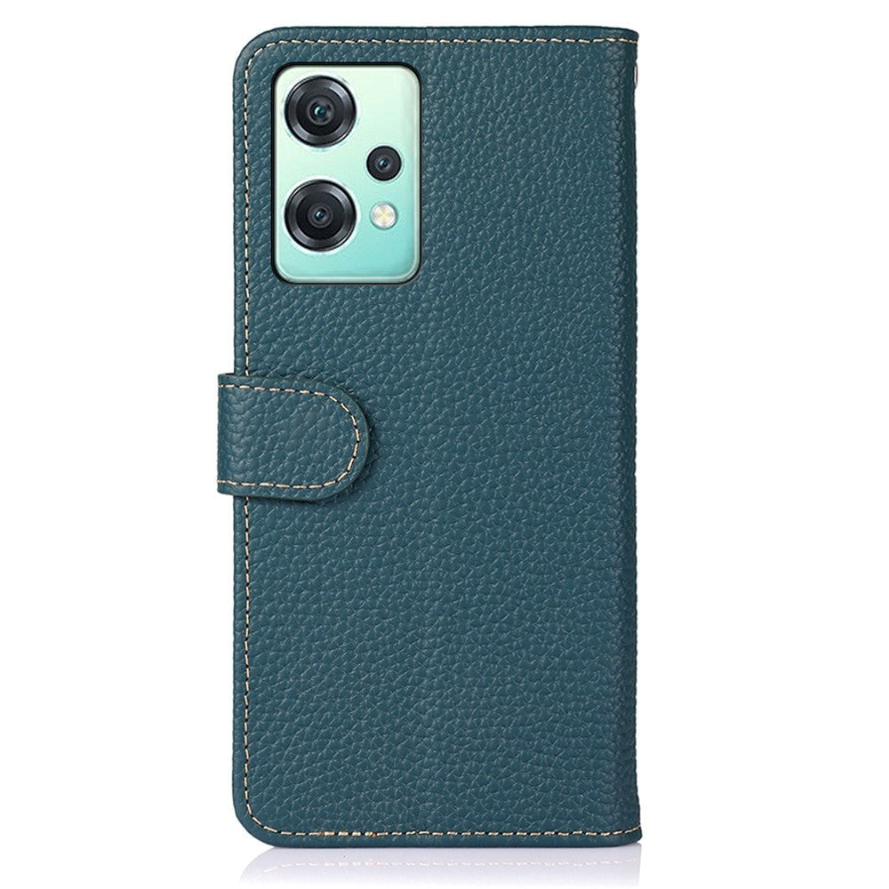 OnePlus Nord Ce 2 Lite (5G) KHAZNEH äkta läderflip Case - Green