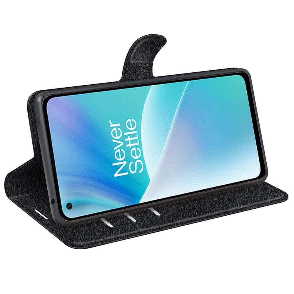 EIDERWOOD OnePlus Nord 2T (5G) Konstläder Flip Fodral m. Korthållare & Ställfunktion - Svart